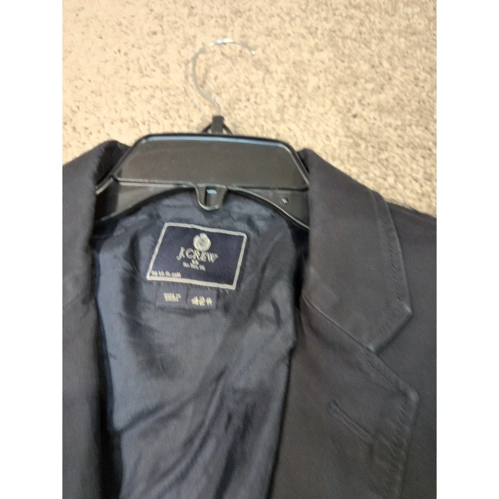 J.Crew Mens Navy‎ Blue Cotton Blazer Sport Coat 42R Two-Button Notch Lapel